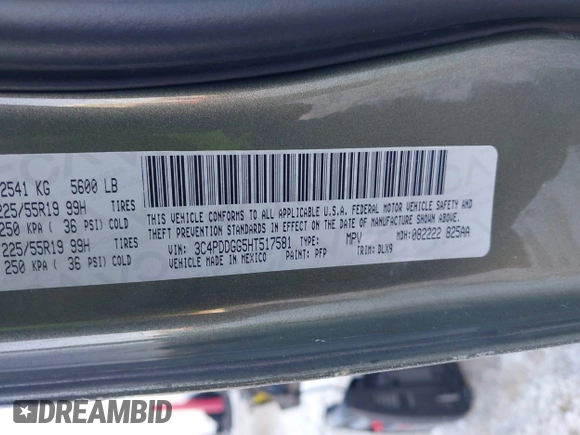 2017 Dodge Journey Crossroad Plus with VIN 3C4PDDGG5HT517581, listed as a IAAI auction lot 41225446 with 136,193 mi miles and . Bid and sale history available at DreamBid. Image 9.