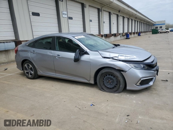 2020 Honda Civic LX with VIN 2HGFC2F66LH583457, listed as a Copart auction lot 52914075 with 36,011 mi miles and Salvage title. Bid and sale history available at DreamBid. Image 4.