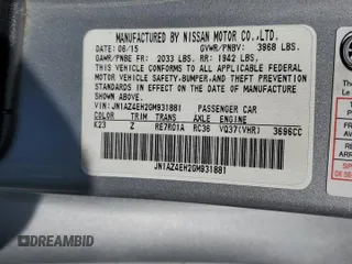 2016 Nissan 370Z Nismo with VIN JN1AZ4EH2GM931881, listed as a Copart auction lot 54264675 with 66,888 mi miles and Salvage Title. Bid and sale history available at DreamBid. Image 12.