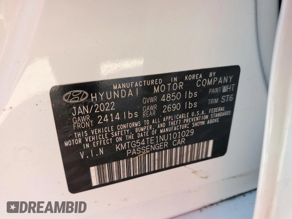 2022 Genesis G70 3.3T with VIN KMTG54TE1NU101029, listed as a Copart auction lot 74693774 with 0 mi miles and Non Repairable. Bid and sale history available at carsss.com. Image 13.