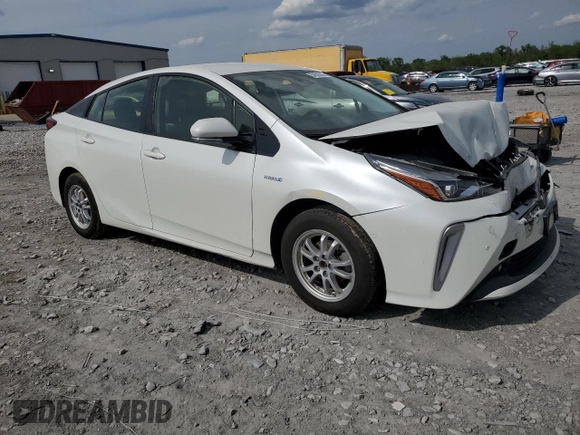 2019 Toyota Prius LE z VIN JTDL9RFUXK3004950, wystawiony jako Copart lot #54509295 z przebiegiem 60 945 mil mil oraz Szkoda całkowita • Salvage title. Historia ofert i sprzedaży dostępna na DreamBid. Obrazek 4.