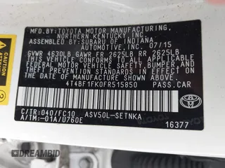 2015 Toyota Camry XLE with VIN 4T4BF1FK0FR515850, listed as a IAAI auction lot 41528908 with 93,091 mi miles. Bid and sale history available at carsss.com. Image 9.