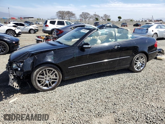 2008 Mercedes-Benz CLK 350 with VIN WDBTK56F18T089313, listed as a Copart auction lot 49496485 with 101,711 mi miles and Salvage title. Bid and sale history available at DreamBid. Image 1.