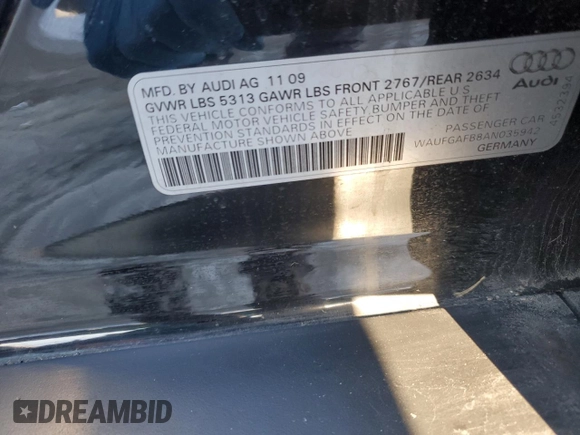 2010 Audi A6 3.0T Premium Plus with VIN WAUFGAFB8AN035942, listed as a Copart auction lot 41586505 with 168,256 mi miles and Clean Title. Bid and sale history available at carsss.com. Image 12.