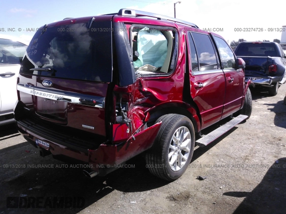 2015 Ford Expedition Limited с VIN 1FMJU1KT7FEF28440, выставлен на аукционе IAAI как лот 23274726 с пробегом 24 802 миль миль и . История ставок и продаж доступна на DreamBid. Изображение 4.