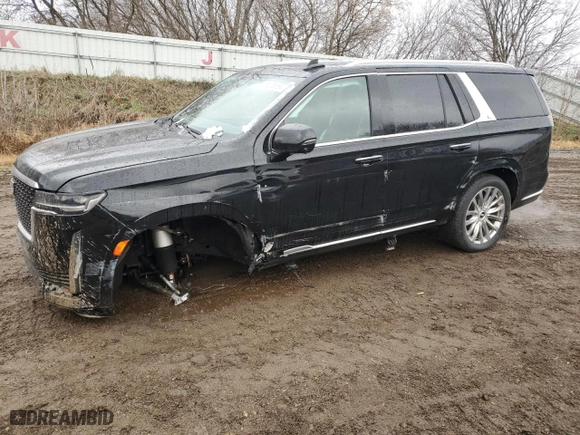 2021 Cadillac Escalade Premium Luxury with VIN 1GYS4CKL7MR349089, listed as a Copart auction lot 85086864 with 63,045 mi miles and Salvage Title. Bid and sale history available at carsss.com. Image 1.