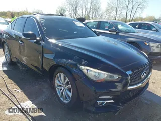 2015 Infiniti Q50 Premium with VIN JN1BV7AR2FM396677, listed as a IAAI auction lot 42017514 with 98,967 mi miles. Bid and sale history available at carsss.com. Image 1.