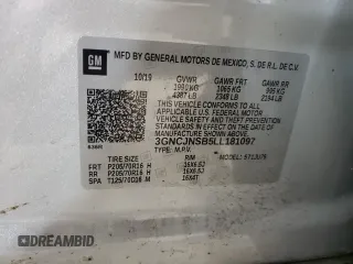 2020 Chevrolet Trax LS with VIN 3GNCJNSB5LL181097, listed as a Copart auction lot 62089465 with 75,319 mi miles and Salvage title. Bid and sale history available at DreamBid. Image 13.