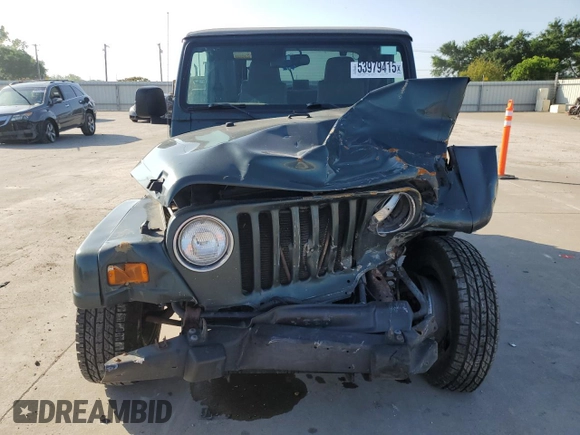 2003 Jeep Wrangler Sahara with VIN 1J4FA59S93P376775, listed as a Copart auction lot 53979415 with 93,995 mi miles and Salvage title. Bid and sale history available at DreamBid. Image 5.