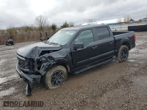 2024 Ford F-150 STX with VIN 1FTEW2LP1RFB39332, listed as a Copart auction lot 51200975 with 7,684 mi miles and Salvage Title. Bid and sale history available at carsss.com. Image 1.