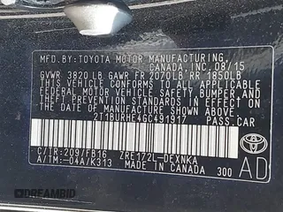 2016 Toyota Corolla L z VIN 2T1BURHE4GC491917, wystawiony jako IAAI lot #42046331 z przebiegiem 139 703 mil mil oraz . Historia ofert i sprzedaży dostępna na DreamBid. Obrazek 9.