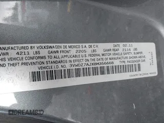 2011 Volkswagen Jetta SE z VIN 3VWDZ7AJXBM356668, wystawiony jako IAAI lot #42294221 z przebiegiem 199 605 mil mil oraz . Historia ofert i sprzedaży dostępna na DreamBid. Obrazek 9.