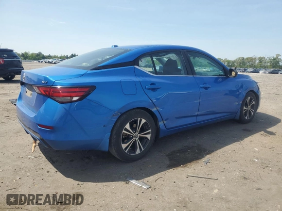 2021 Nissan Sentra SV with VIN 3N1AB8CV7MY287775, listed as a Copart auction lot 55027945 with 87,609 mi miles and Salvage title. Bid and sale history available at DreamBid. Image 3.