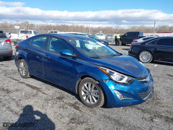 2016 Hyundai Elantra SE with VIN KMHDH4AE4GU502326, listed as a IAAI auction lot 41508061 with 109,661 mi miles. Bid and sale history available at carsss.com. Image 1.
