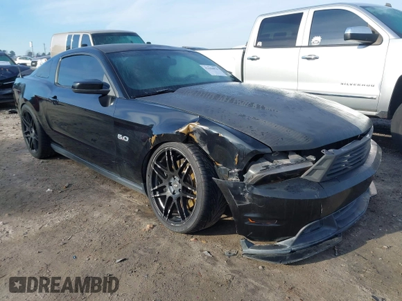 2011 Ford Mustang GT with VIN 1ZVBP8CF3B5168060, listed as a IAAI auction lot 41650870 with 109,352 mi miles. Bid and sale history available at carsss.com. Image 1.
