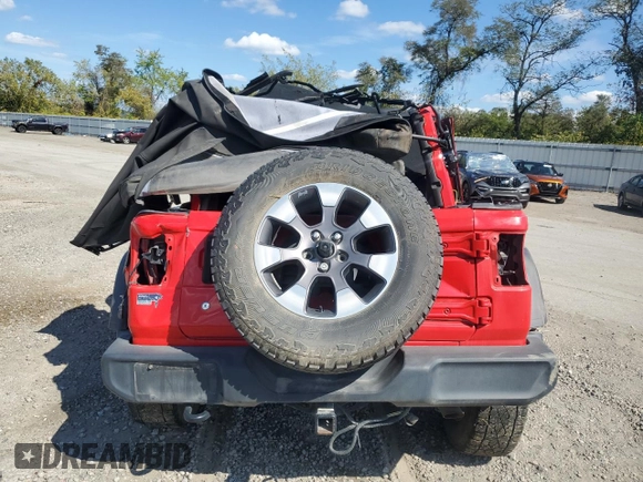 2020 Jeep Wrangler Sport with VIN 1C4GJXAG9LW207584, listed as a Copart auction lot 72312324 with Not provided miles and Salvage title. Bid and sale history available at DreamBid. Image 6.