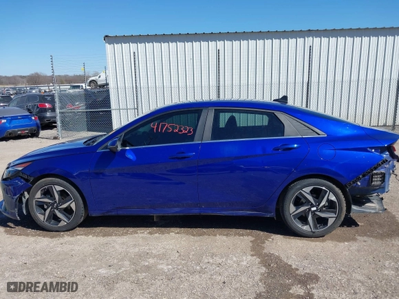 2023 Hyundai Elantra Limited with VIN KMHLP4AG1PU372487, listed as a IAAI auction lot 41752323 with 77,212 mi miles. Bid and sale history available at carsss.com. Image 15.