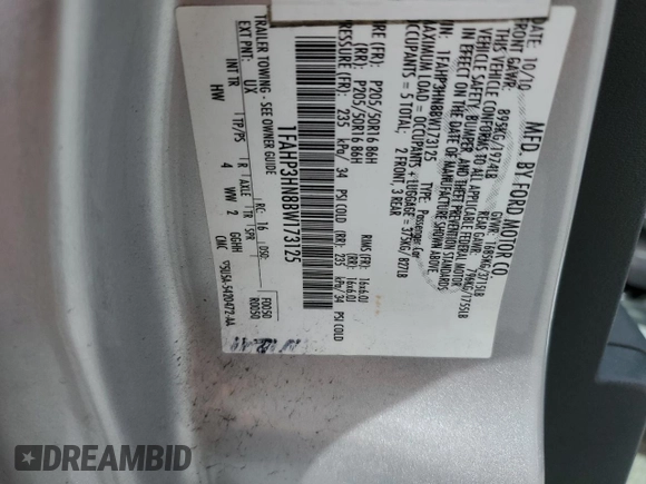 2011 Ford Focus SEL with VIN 1FAHP3HN8BW173125, listed as a Copart auction lot 52900895 with 179,725 mi miles and Salvage Title. Bid and sale history available at carsss.com. Image 12.