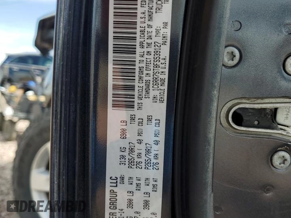 2015 Ram 1500 ST with VIN 1C6RR7ST8FS539127, listed as a Copart auction lot 54169075 with 112,263 mi miles and Salvage title. Bid and sale history available at DreamBid. Image 12.