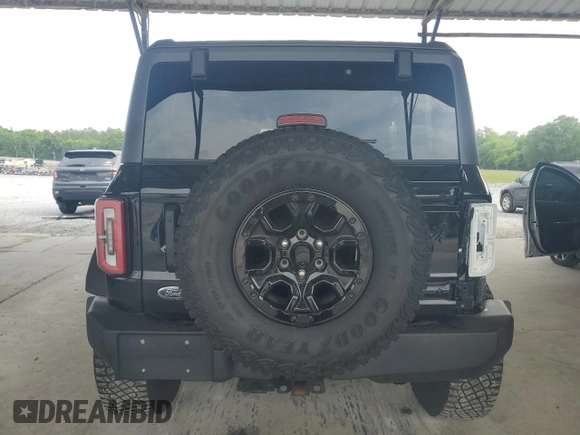 2022 Ford Bronco with VIN 1FMEE5DP5NLB41837, listed as a Copart auction lot 55476425 with 24,012 mi miles and Salvage title. Bid and sale history available at DreamBid. Image 6.