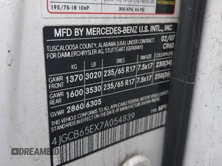 2007 Mercedes-Benz R 3.5L with VIN 4JGCB65EX7A054839, listed as a IAAI auction lot 41959525 with Not provided miles and . Bid and sale history available at DreamBid. Image 9.