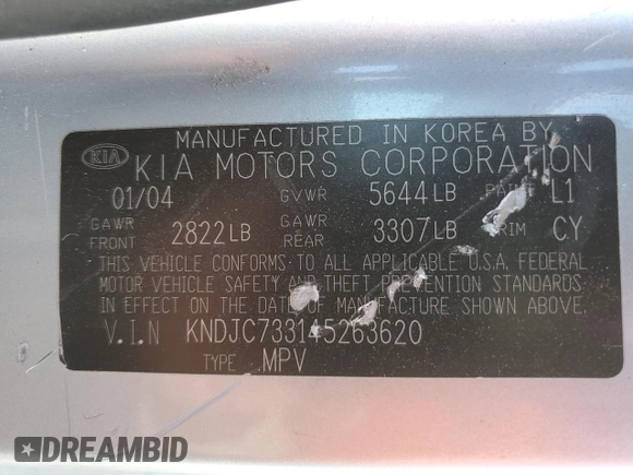 2004 Kia Sorento LX with VIN KNDJC733145263620, listed as a Copart auction lot 85206494 with 155,318 mi miles and Salvage Title. Bid and sale history available at carsss.com. Image 13.