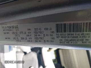 2017 Jeep Wrangler Sport with VIN 1C4GJWAG0HL621498, listed as a IAAI auction lot 42494667 with 92,284 mi miles and . Bid and sale history available at DreamBid. Image 9.