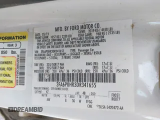 2013 Ford Fusion SE with VIN 3FA6P0HR3DR341655, listed as a IAAI auction lot 42446920 with 159,719 mi miles and . Bid and sale history available at DreamBid. Image 9.
