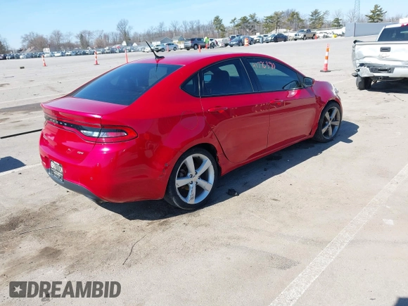 2014 Dodge Dart GT with VIN 1C3CDFEB5ED798644, listed as a IAAI auction lot 41776390 with 114,939 mi miles. Bid and sale history available at carsss.com. Image 4.