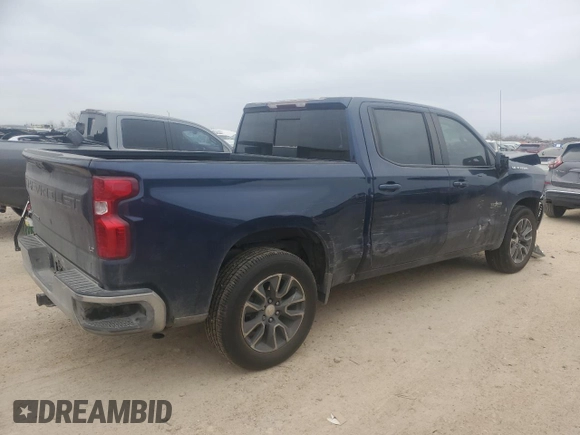2022 Chevrolet Silverado 1500 LT with VIN 2GCPACED4N1506676, listed as a Copart auction lot 43747315 with 77,731 mi miles and Salvage Title. Bid and sale history available at carsss.com. Image 3.