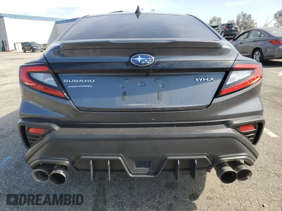 2023 Subaru WRX Premium with VIN JF1VBAF62P9814440, listed as a Copart auction lot 45553975 with 24,707 mi miles and Salvage Title. Bid and sale history available at carsss.com. Image 6.