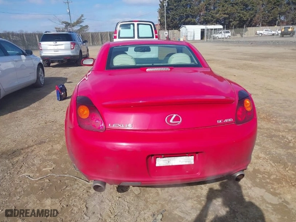 2002 Lexus SC 430 with VIN JTHFN48Y620008327, listed as a IAAI auction lot 41551118 with NaN miles. Bid and sale history available at carsss.com. Image 16.