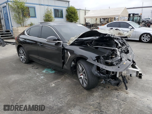 2019 Genesis G70 3.3T Advanced with VIN KMTG34LE0KU037714, listed as a Copart auction lot 69342024 with 55,490 mi miles and Salvage Title. Bid and sale history available at carsss.com. Image 4.