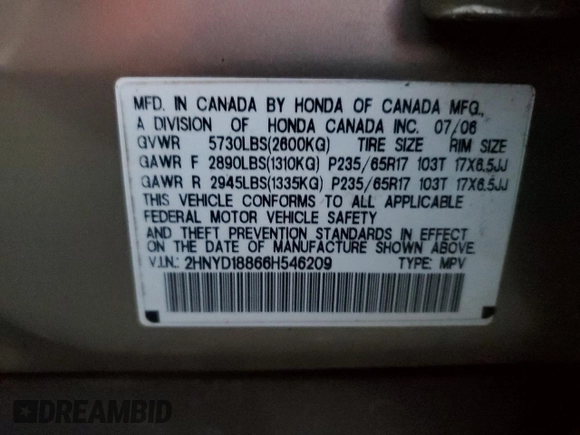 2006 Acura MDX Touring w/Navi with VIN 2HNYD18866H546209, listed as a Copart auction lot 73990674 with 199,383 mi miles and Salvage Title. Bid and sale history available at carsss.com. Image 14.