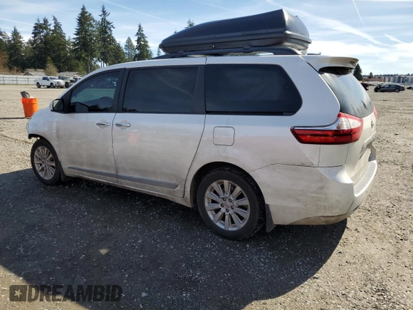 2015 Toyota Sienna Ltd with VIN 5TDDK3DC8FS094426, listed as a Copart auction lot 50447625 with 109,608 mi miles and Salvage Title. Bid and sale history available at carsss.com. Image 2.