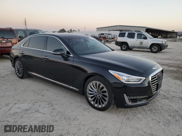 2018 Genesis G90 Premium z VIN KMHG34JA7JU039128, wystawiony jako Copart lot #80633884 z przebiegiem 64 753 mil mil oraz Szkody całkowita. Historia ofert i sprzedaży dostępna na DreamBid. Obrazek 4.