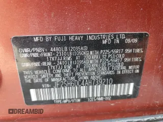 2010 Subaru Forester X Limited with VIN JF2SH6DC4AH739210, listed as a Copart auction lot 85693624 with 73,102 mi miles and Non repairable. Bid and sale history available at DreamBid. Image 16.