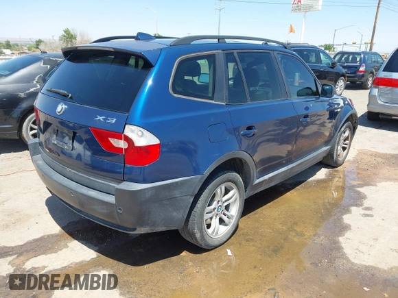 2005 BMW X3 3.0i z VIN WBXPA93495WD18997, wystawiony jako IAAI lot #42337154 z przebiegiem 189 409 mil mil oraz . Historia ofert i sprzedaży dostępna na DreamBid. Obrazek 4.