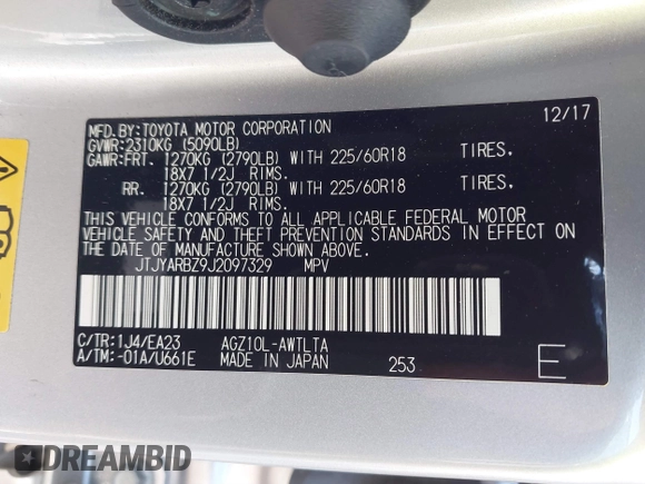 2018 Lexus NX with VIN JTJYARBZ9J2097329, listed as a IAAI auction lot 41776955 with 49,048 mi miles. Bid and sale history available at carsss.com. Image 9.