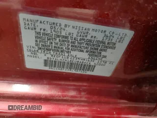2024 Nissan Versa SR с VIN 3N1CN8FVXRL907101, выставлен на аукционе Copart как лот 62062195 с пробегом 20 313 миль миль и Списание • Salvage title. История ставок и продаж доступна на DreamBid. Изображение 12.