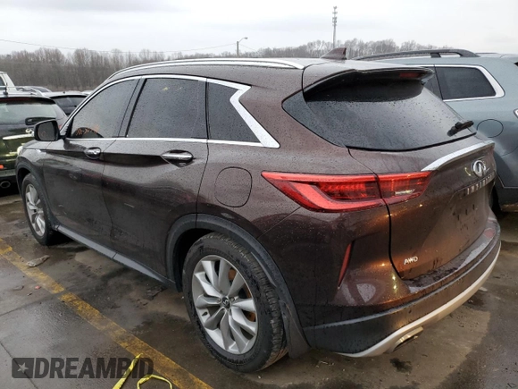 2020 Infiniti QX50 LUXE with VIN 3PCAJ5M39LF118573, listed as a Copart auction lot 37648013 with 50,744 mi miles. Bid and sale history available at carsss.com. Image 2.