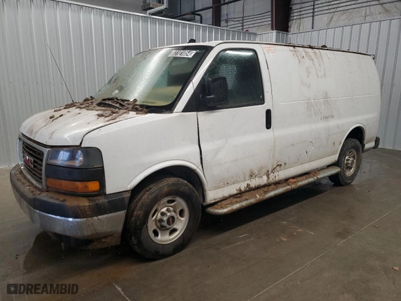 2023 GMC Savana Cargo Van with VIN 1GTW7AFP2P1138790, listed as a Copart auction lot 83101054 with 0 mi miles and Salvage Title. Bid and sale history available at carsss.com. Image 1.