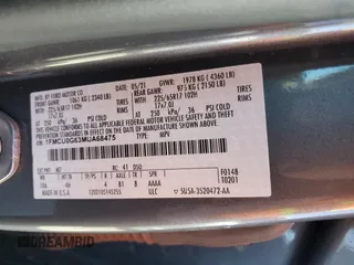 2021 Ford Escape SE with VIN 1FMCU0G63MUA68475, listed as a Copart auction lot 56896515 with 52,758 mi miles and Salvage title. Bid and sale history available at DreamBid. Image 14.