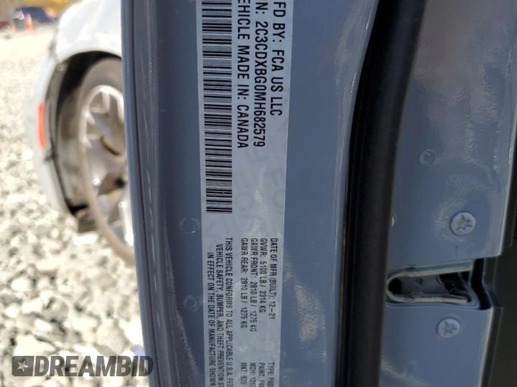 2021 Dodge Charger SXT with VIN 2C3CDXBG0MH682579, listed as a Copart auction lot 51630705 with 46,843 mi miles and Salvage Title. Bid and sale history available at DreamBid. Image 25.