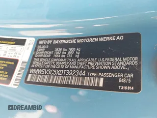 2013 MINI Hardtop S with VIN WMWSV3C5XDT392344, listed as a IAAI auction lot 42565417 with 95,855 mi miles and . Bid and sale history available at DreamBid. Image 9.