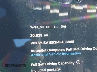 2021 Tesla Model S Long Range with VIN 5YJSA1E53MF436865, listed as a IAAI auction lot 41384837 with 20,829 mi miles and . Bid and sale history available at DreamBid. Image 14.