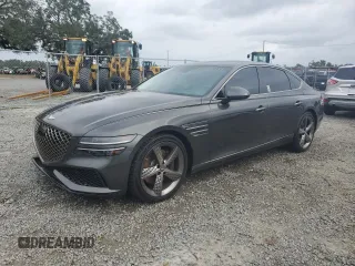 2023 Genesis G80 Sport with VIN KMTGB4SD7PU184986, listed as a Copart auction lot 74355444 with 5,157 mi miles and Non Repairable. Bid and sale history available at DreamBid. Image 1.