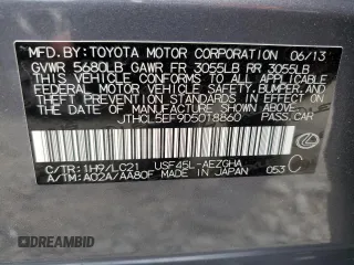 2013 Lexus LS 460 with VIN JTHCL5EF9D5018860, listed as a Copart auction lot 62862525 with 85,094 mi miles and Salvage title. Bid and sale history available at DreamBid. Image 12.