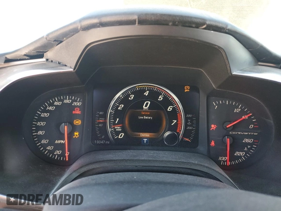 2014 Chevrolet Corvette Z51 3LT with VIN 1G1YM2D73E5105712, listed as a Copart auction lot 48076955 with 19,347 mi miles and Salvage title. Bid and sale history available at DreamBid. Image 9.