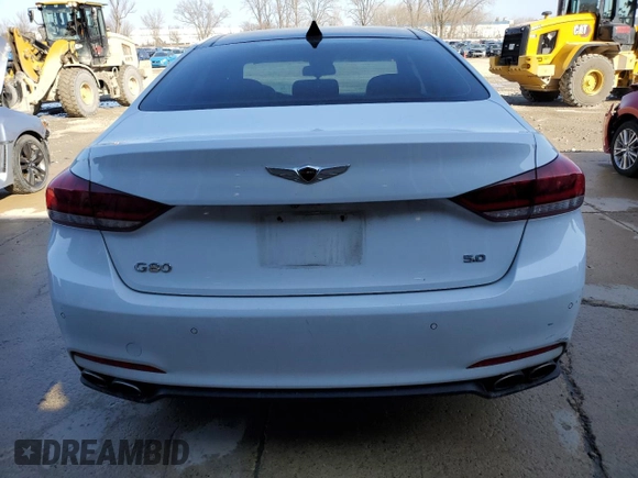 2017 Genesis G80 5.0L Ultimate with VIN KMHGN4JF9HU173414, listed as a Copart auction lot 48376955 with 105,963 mi miles and Salvage Title. Bid and sale history available at carsss.com. Image 6.